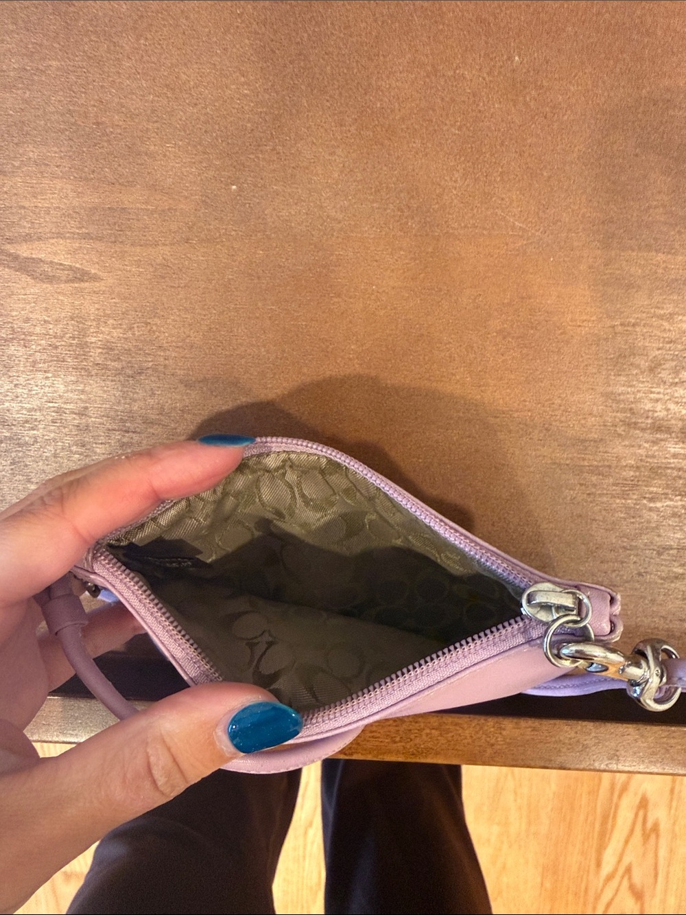 Coach lavender purple Lilac Leather Wristlet with Tag - Picture 3 of 3